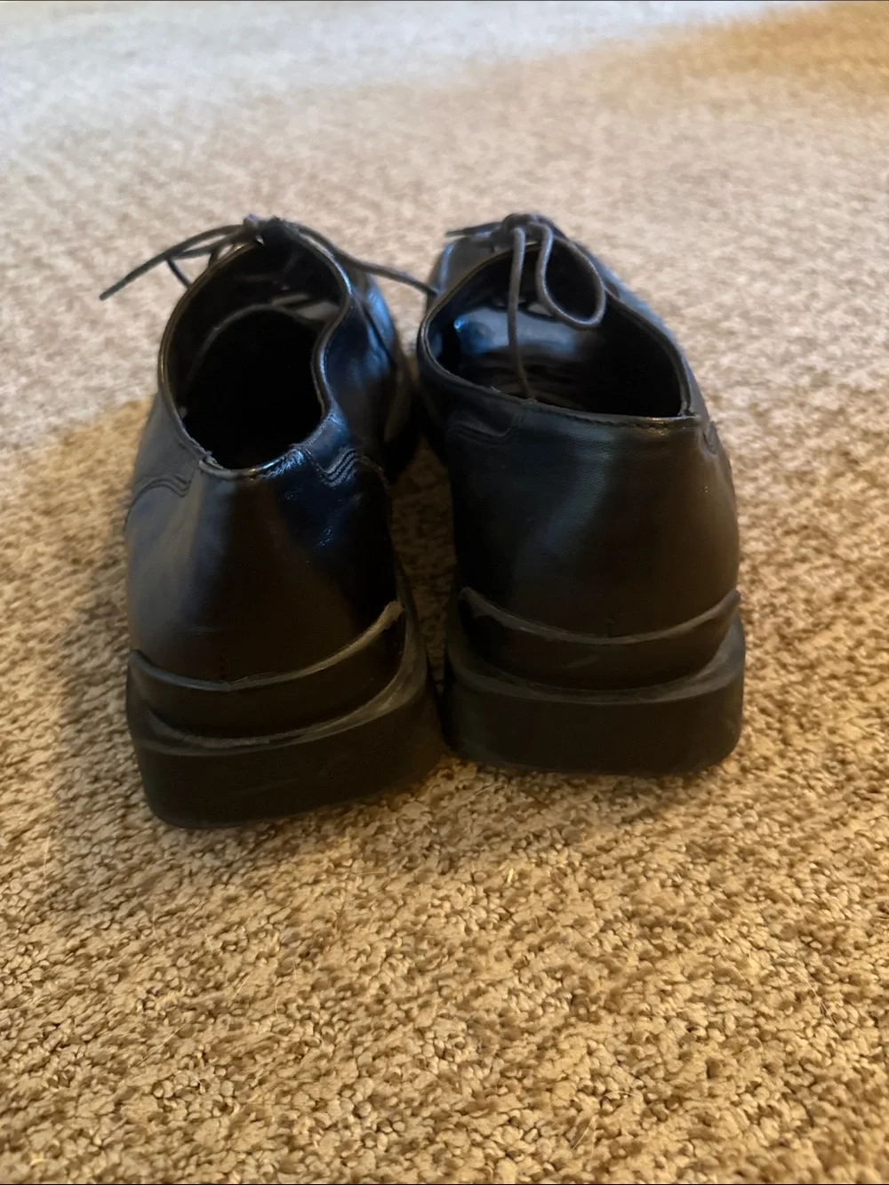 Kennth Cole Men's Black Leather Lace-Up Dress Shoes
